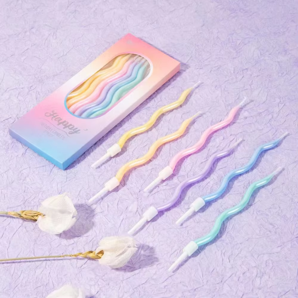 Pastel twisty cake candles – Lilvelle Chanukah party finds