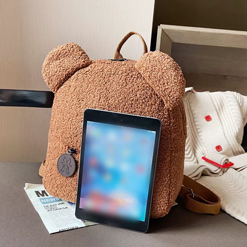 Embroidered Name Plush Teddy Backpack