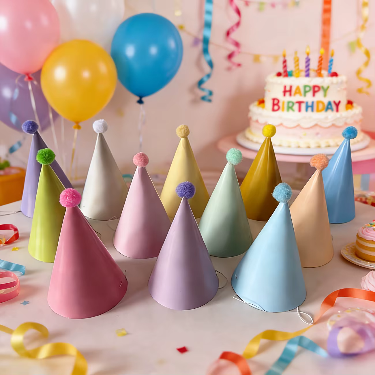 Macaroon Cone Party Hats – Lilvelle birthday finds