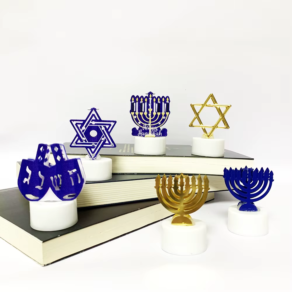 a Magen David and dreidels