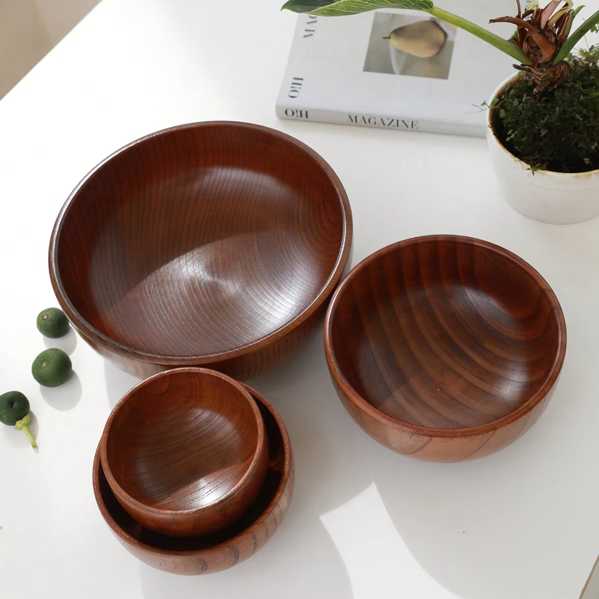 Solid Wood Stackable Bowl