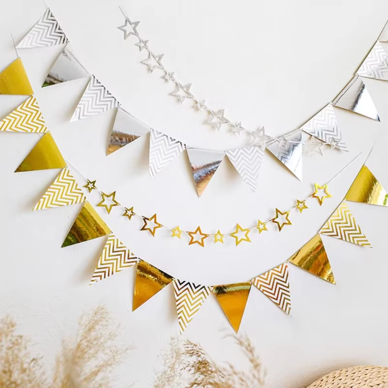 Gold & silver star banner – Lilvelle Chanukah party finds