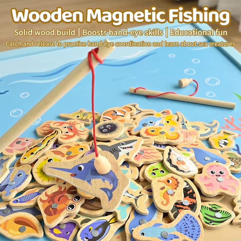 Wooden Magnetic Fishing Game