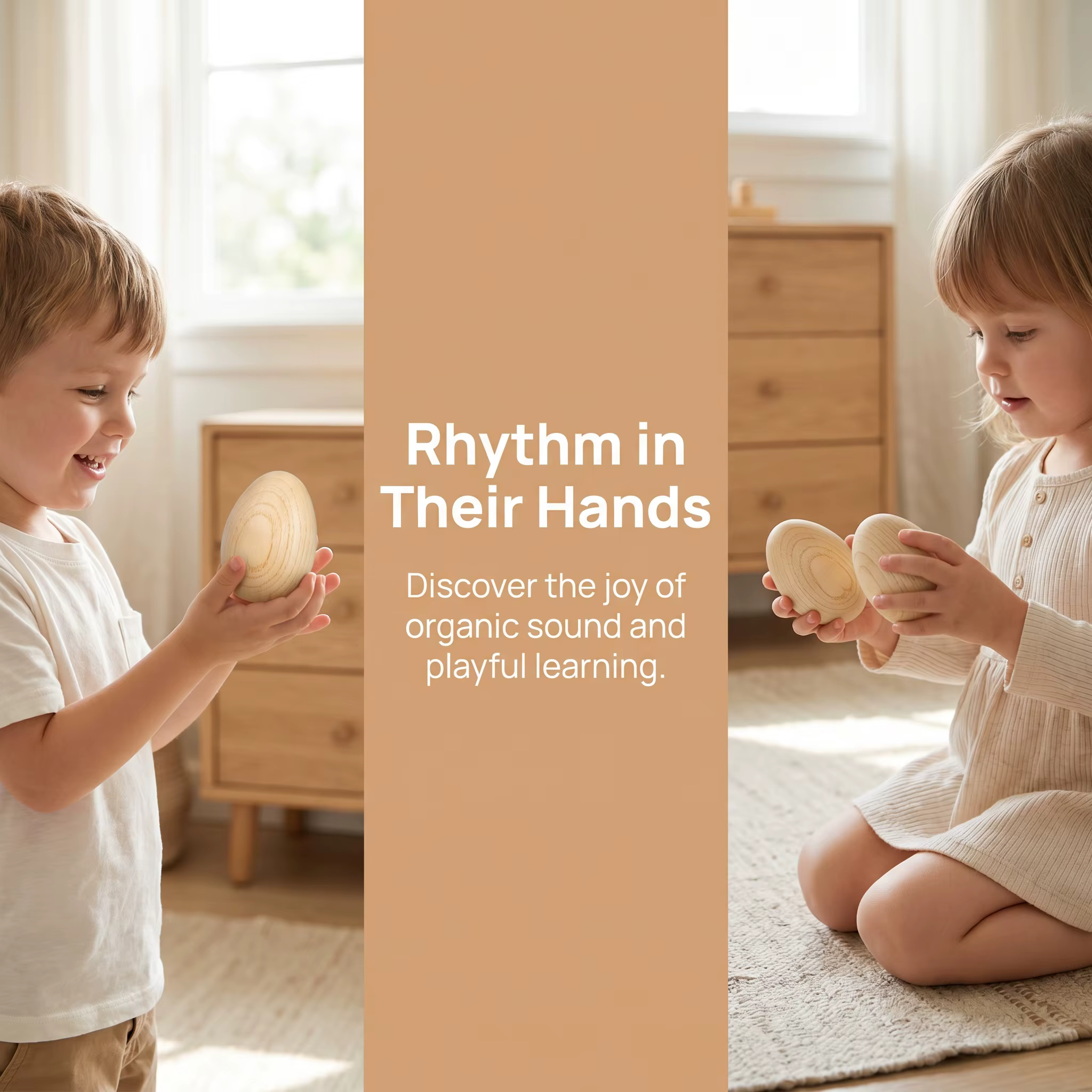 Wooden Egg Maracas (Pair)