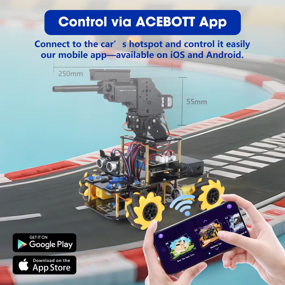 ACEBOTT ESP32 Mecanum 4WD Robot Car for Arduino