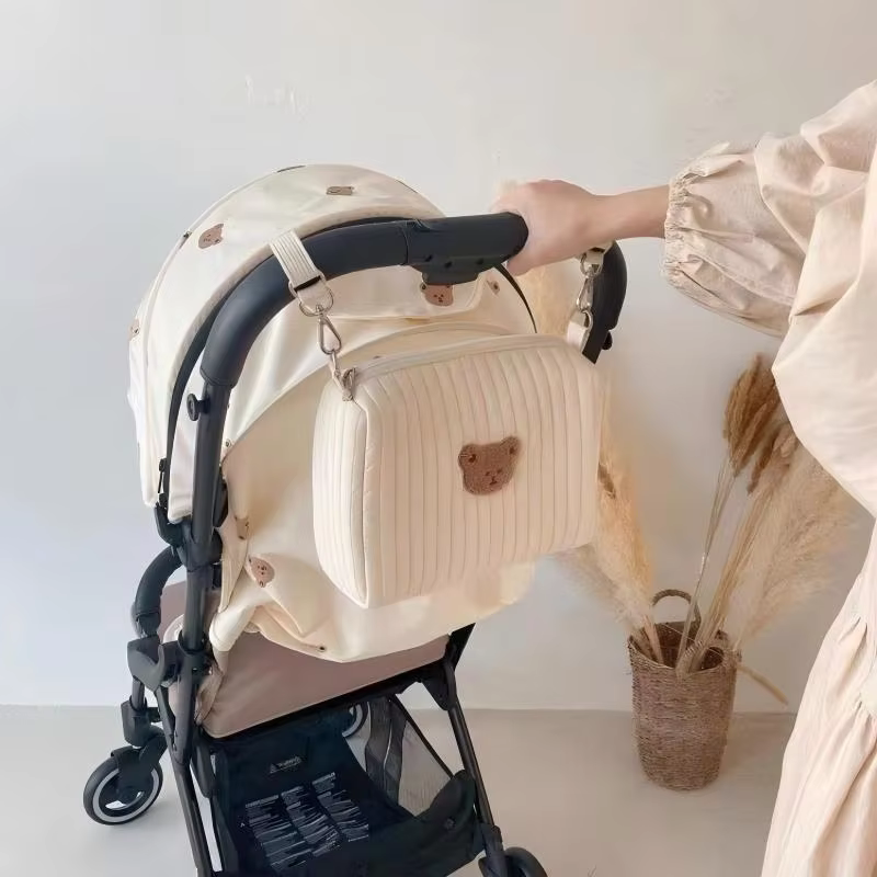 Quilted Embroidered Nappy Caddy