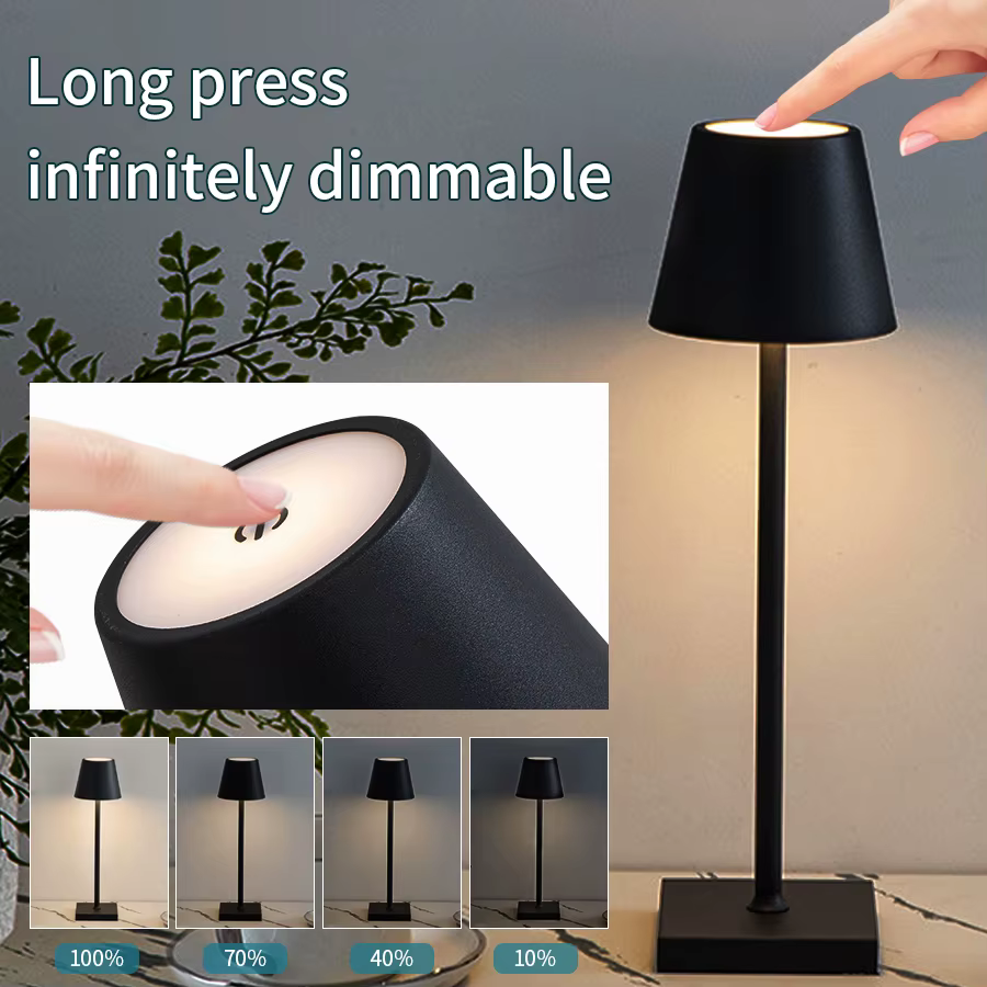 Cordless rechargeable table lamp