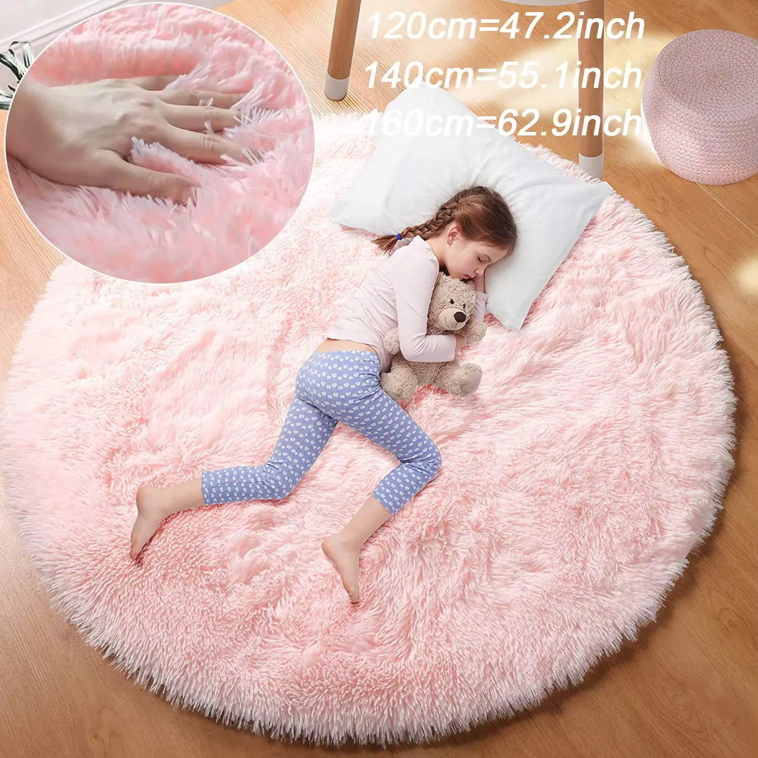 Cloud-Soft Round Fluffy Rug – Lilvelle kids bedroom & nursery find