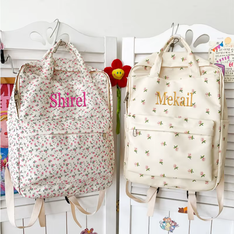 Personalised Floral Quilted Backpack – Lilvelle The Personalised Edit find