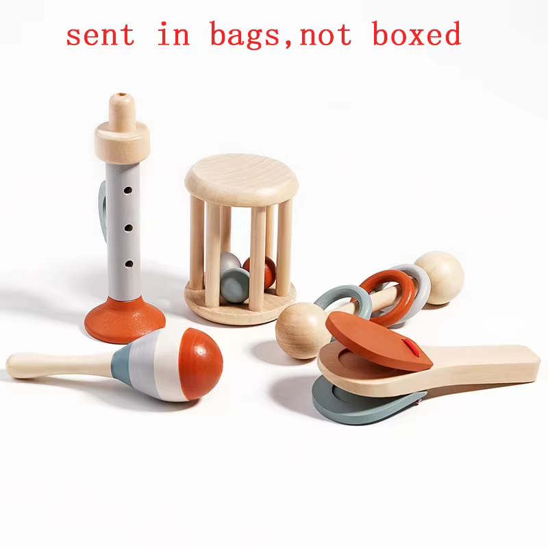 Wooden Baby Bell Rattle
