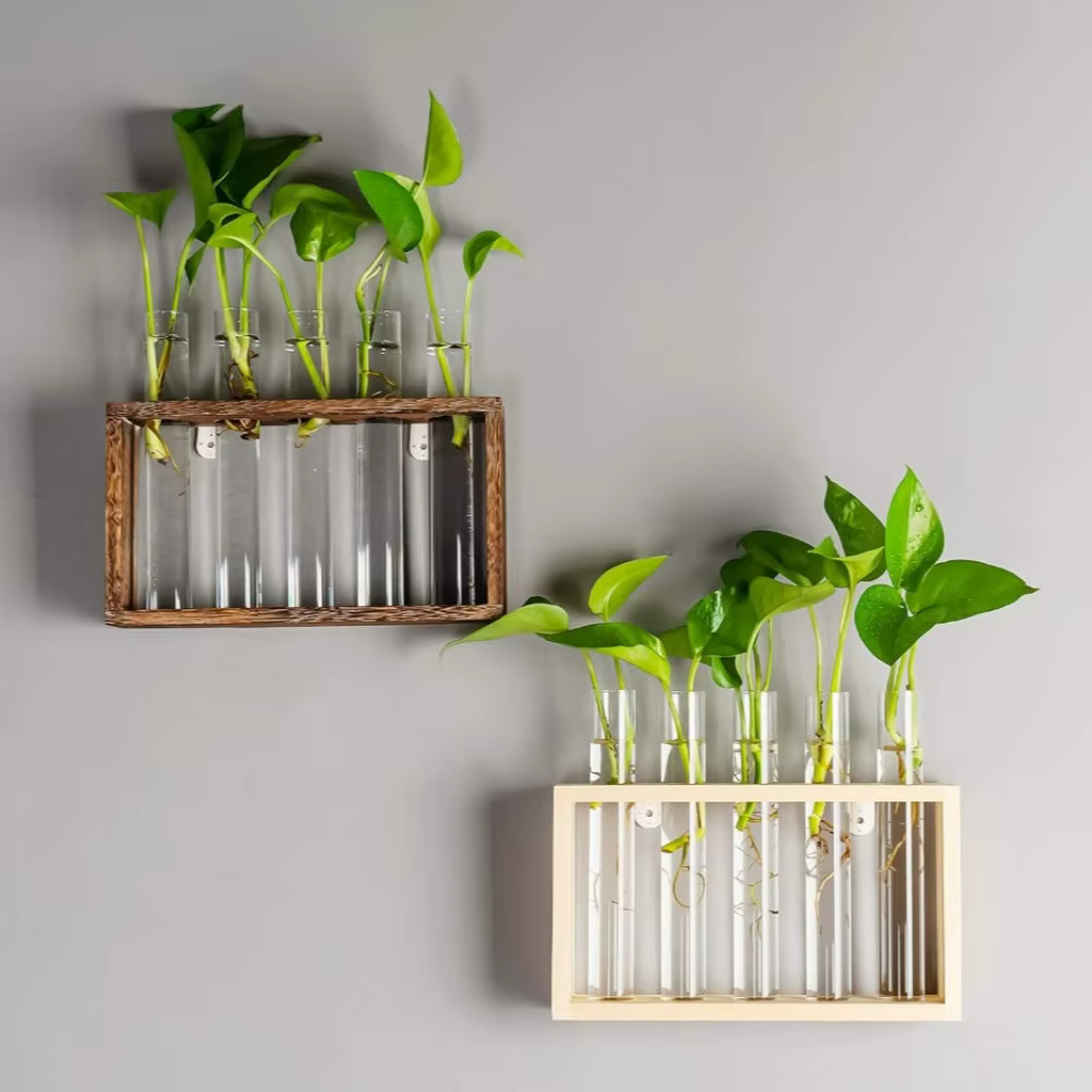 Wooden Test Tube Propagation Vase