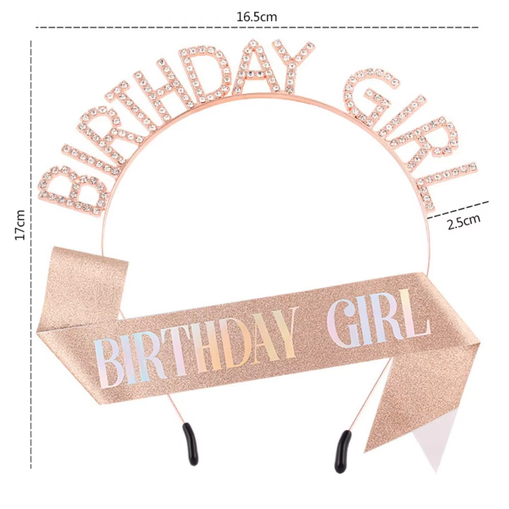 Birthday Girl Sash and Tiara Set