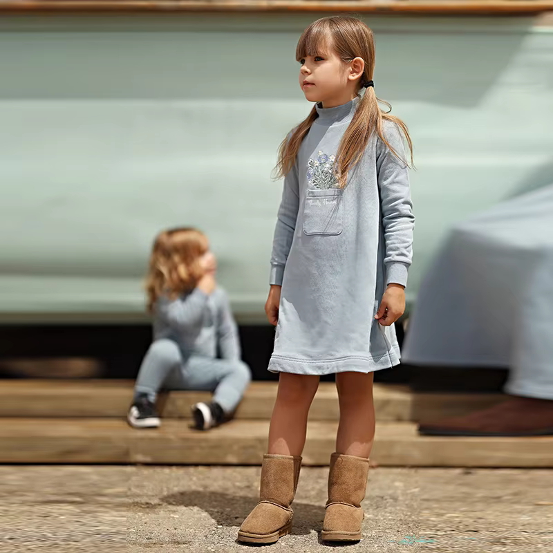 Blue French Terry Collection – Girl Dress