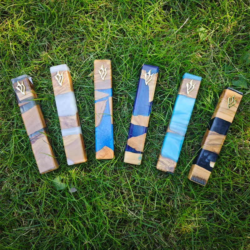 Mini Olive Wood & Resin Mezuzah Case – Lilvelle Judaica find