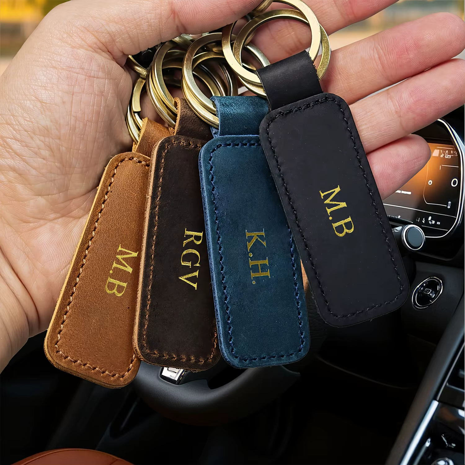 Personalised Leather Name Keyring – Lilvelle The Personalised Edit find
