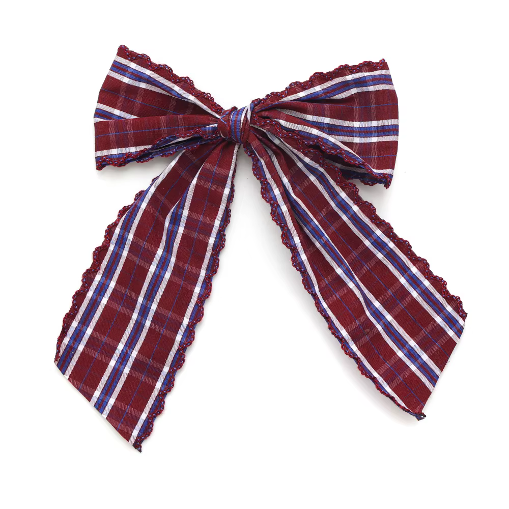 Plaid Moon Crochet Headband Medium Hair Clip