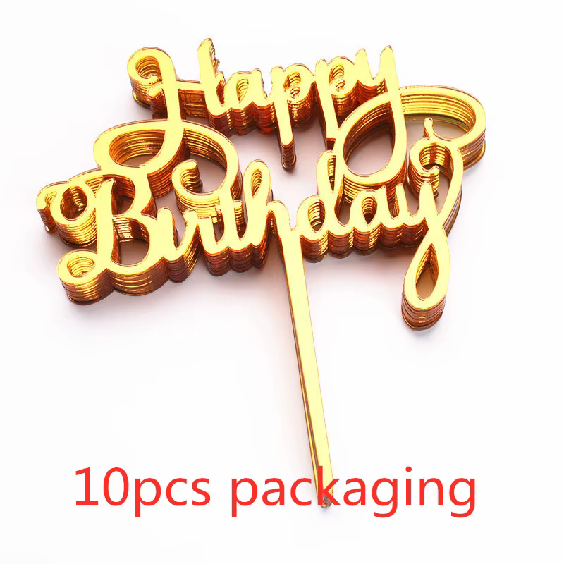 Rose Gold Happy Birthday Topper