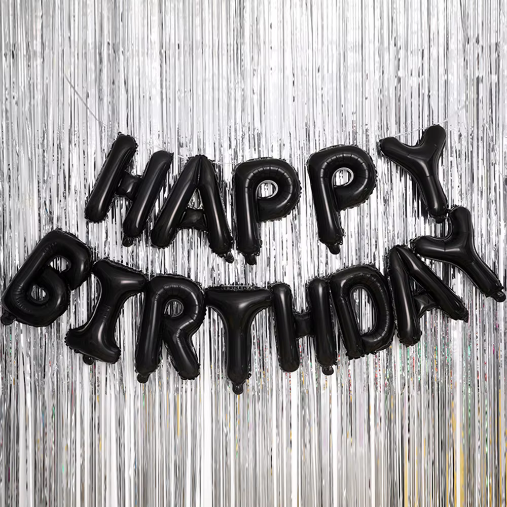 Black Number And Letter Balloon Set