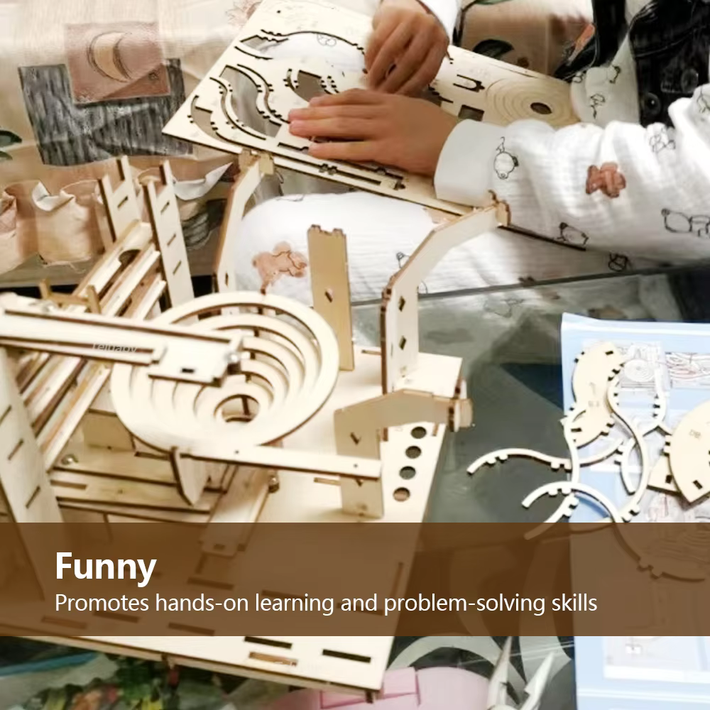 3D Wooden Marble Run Puzzle – Without box