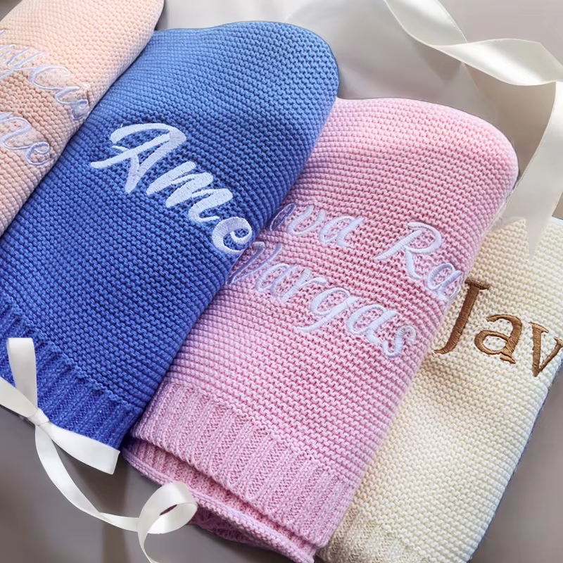 Personalised Embroidered Knit Pram Blanket – Lilvelle Pram & Buggy Extras find