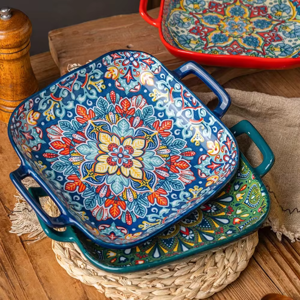 Bohemian Ceramic Pasta Plate