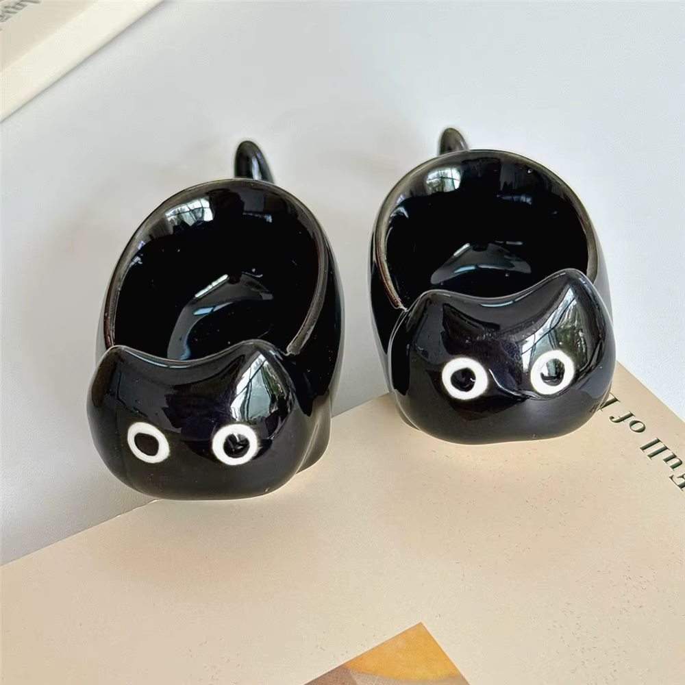 Ceramic Cat-Shaped Mini Dipping Plate Side Dish Small