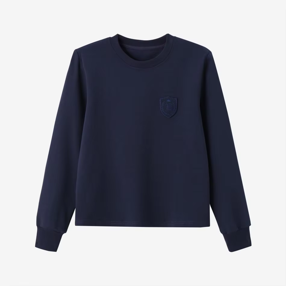 Embroidered Crew-Neck Top