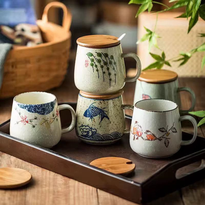 Lidded Ceramic Cocoa Mug