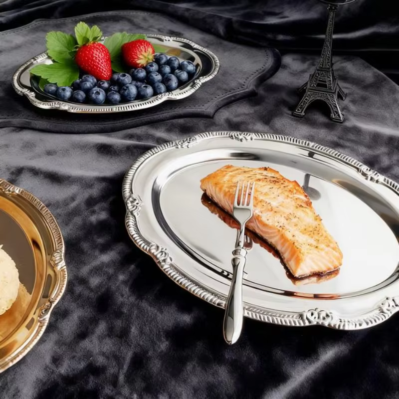 Vintage embossed silver tray – Lilvelle Chanukah party finds