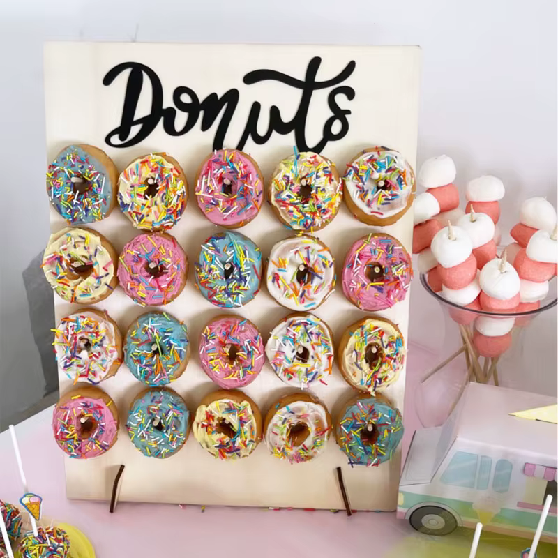 Wooden Doughnut Display Wall