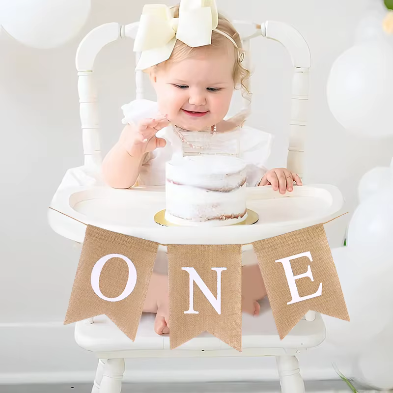 First Birthday Burlap Chair Banner – Lilvelle birthday finds