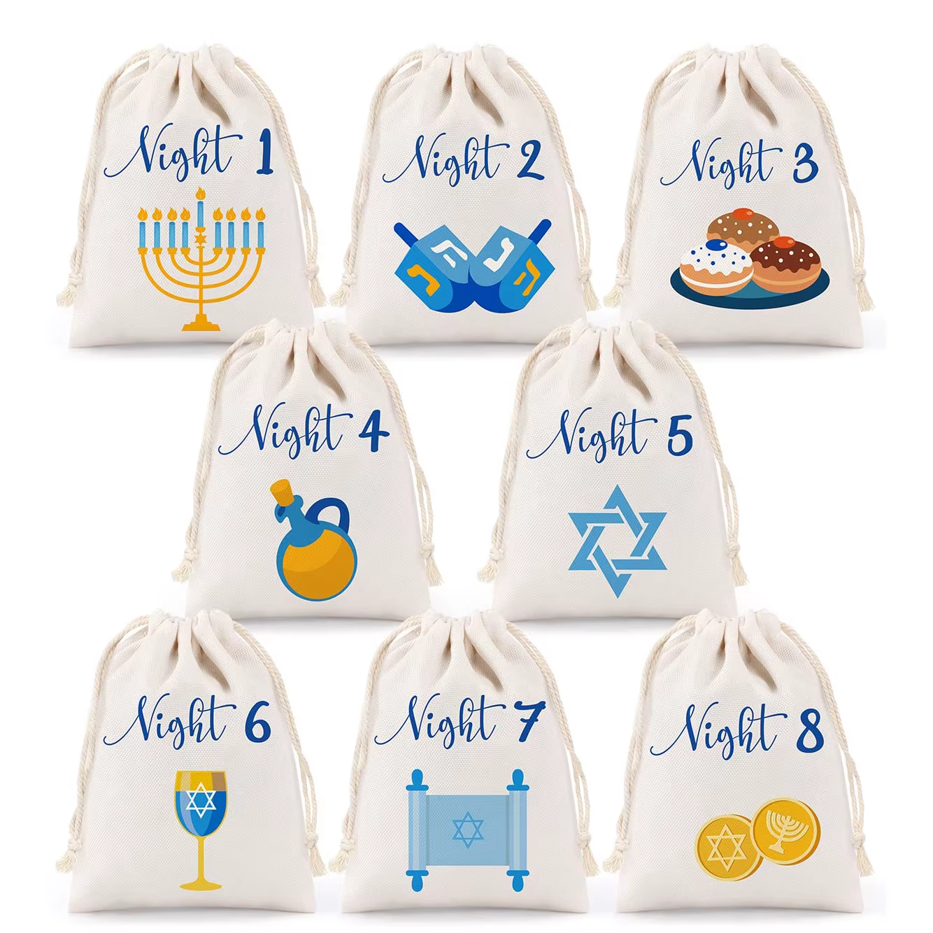 Canvas Night 1–8 Gift Pouches