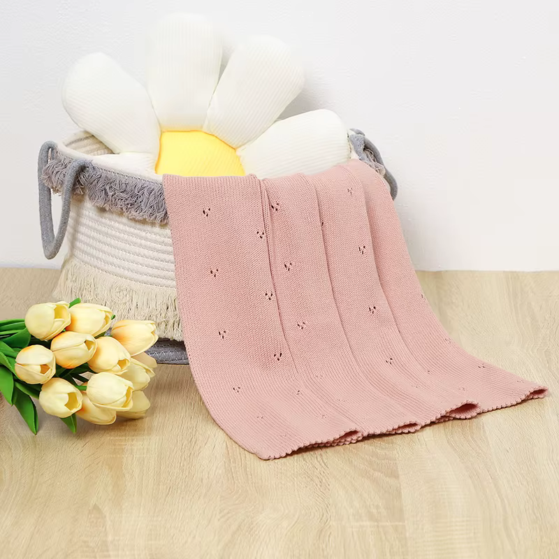 Pointelle Knit Baby Blanket