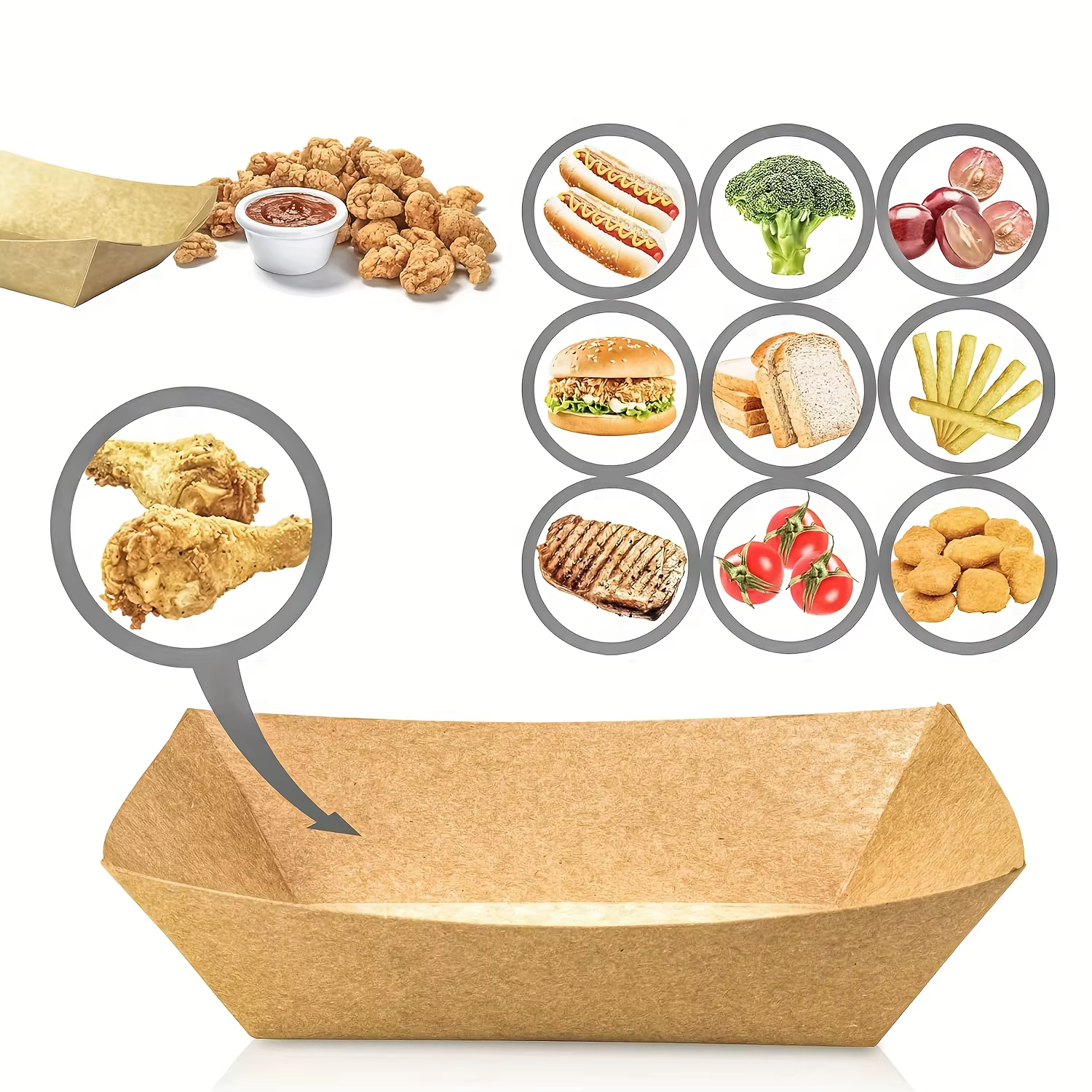 Kraft Paper Snack Trays