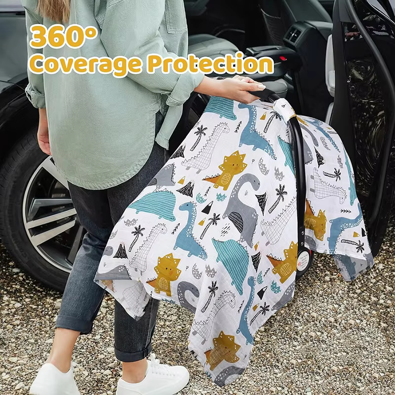 Muslin Car Seat & Pram Canopy