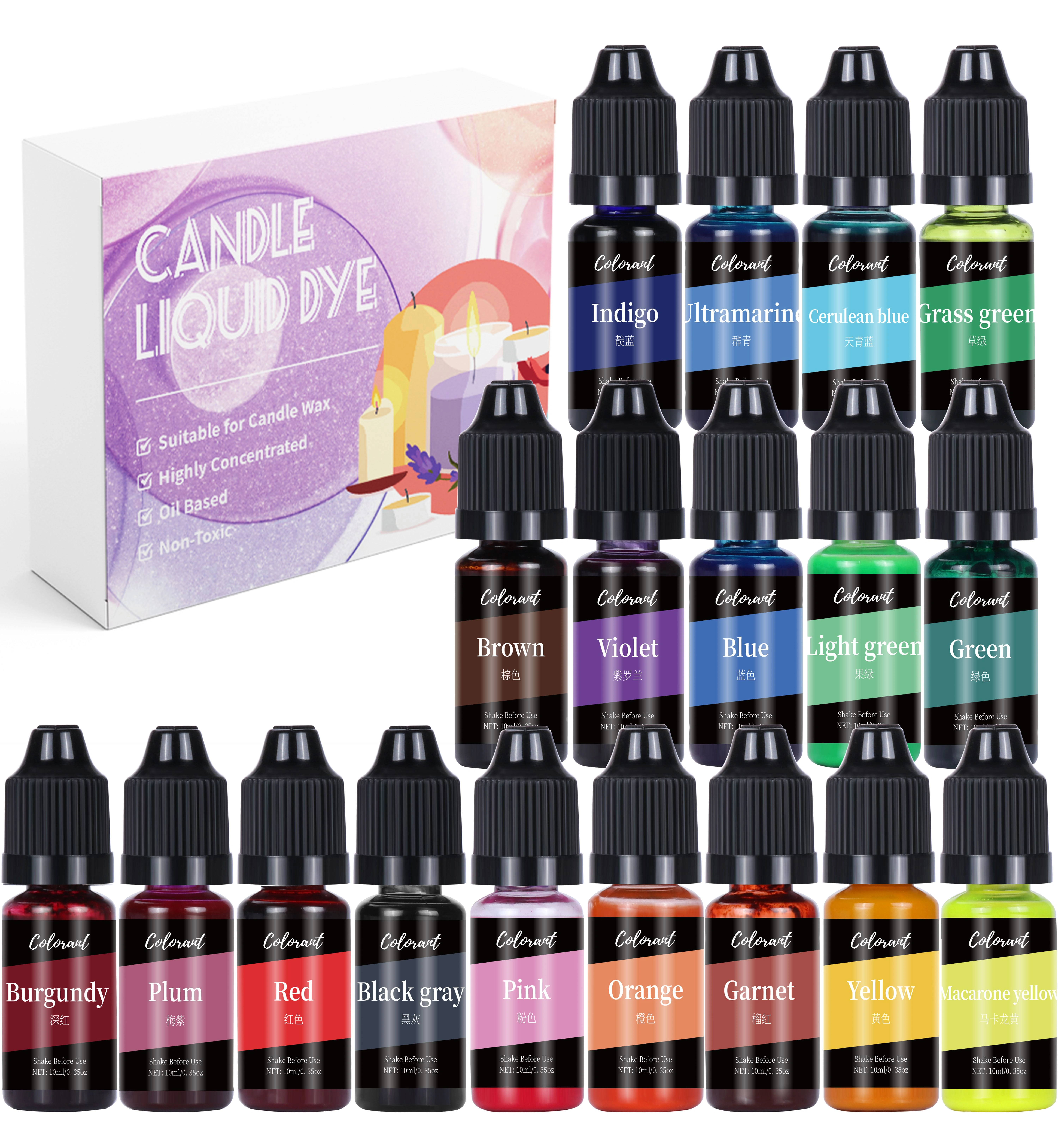 Candle Dyes Kit Liquid Colorant Pigment Set DIY