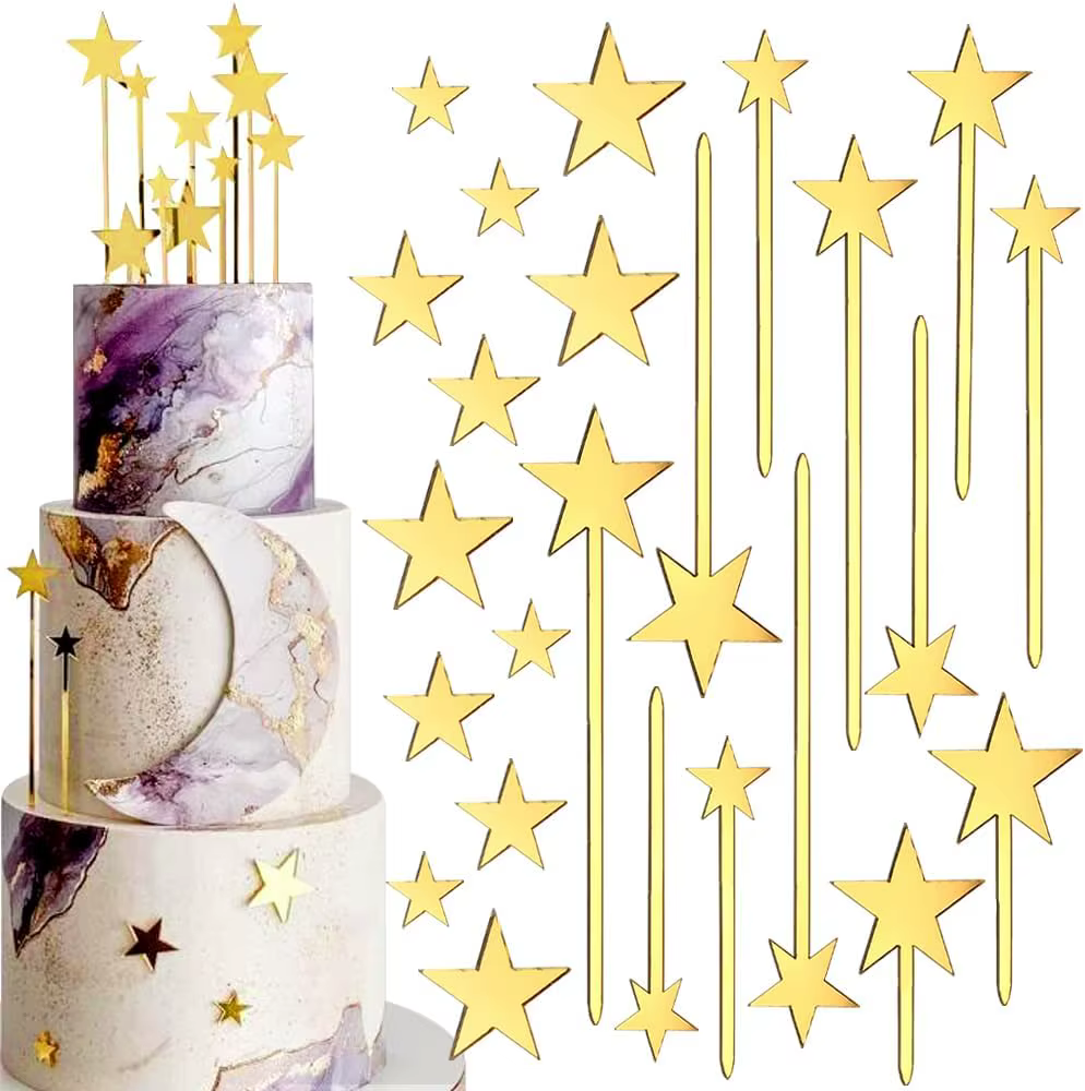 Gold Star Cake Toppers – Lilvelle birthday finds