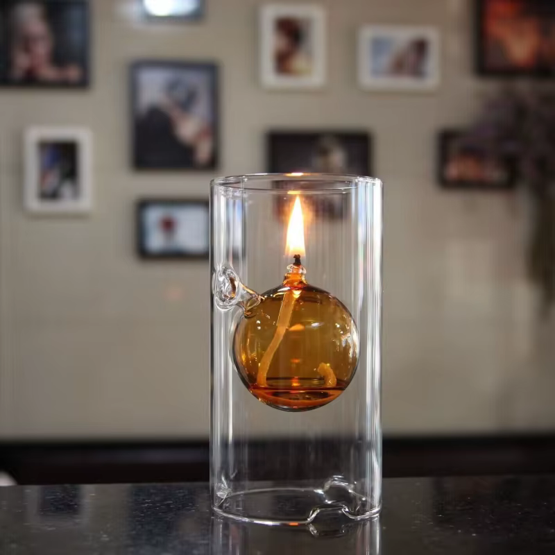 Glass Hurricane Oil Lamp