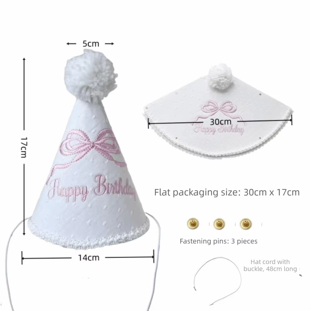 Lace Trim First Birthday Hat