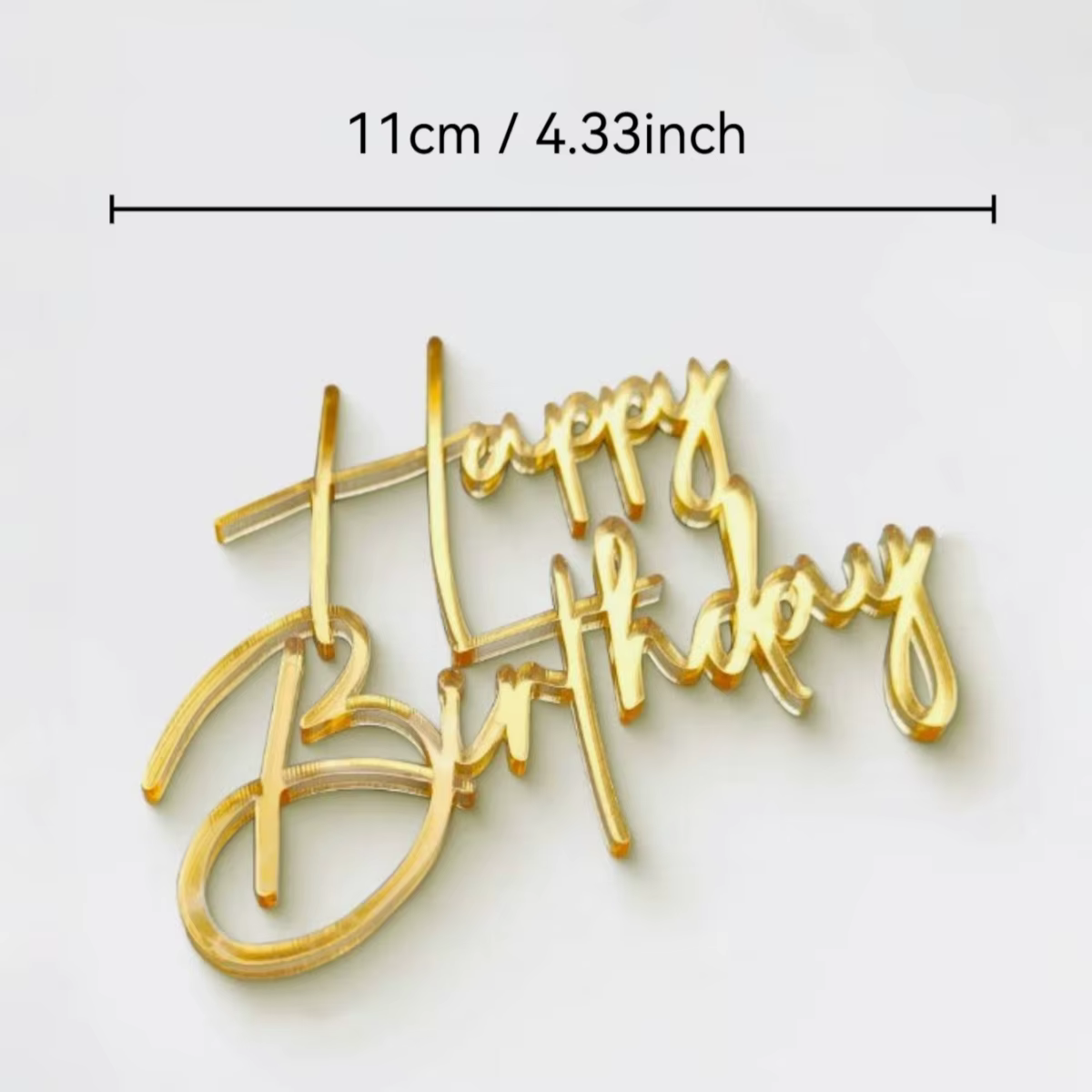 Gold Acrylic Birthday Cake Toppers