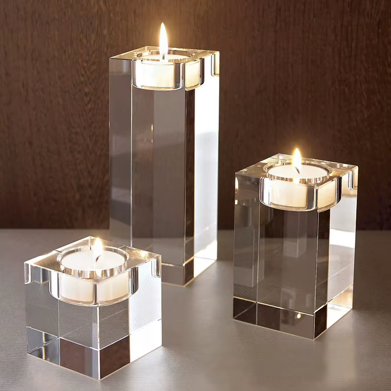 Crystal Glass Candle Holder
