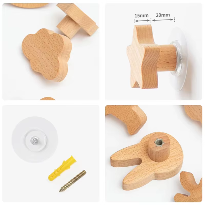 Wooden Animal Wall Hooks
