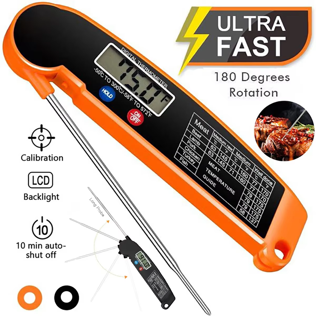 Folding Digital Meat Thermometer