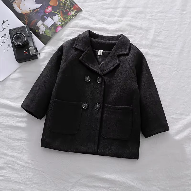Boys' Plaid Long Trench Coat