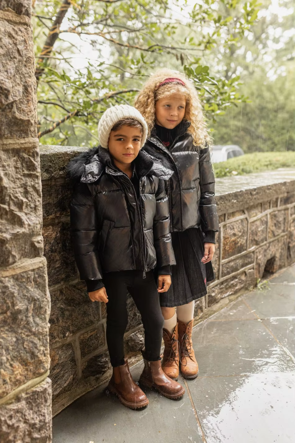 Black Sherpa Teddy Down Coat – No Hood