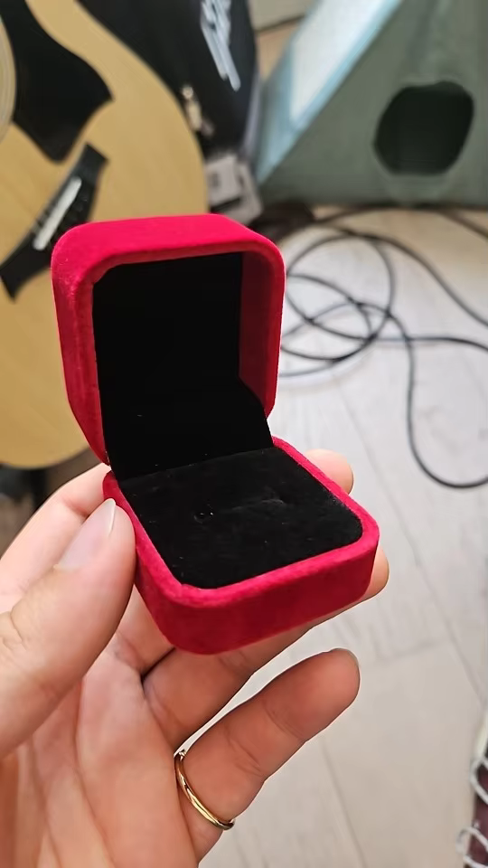White Velvet Ring Box