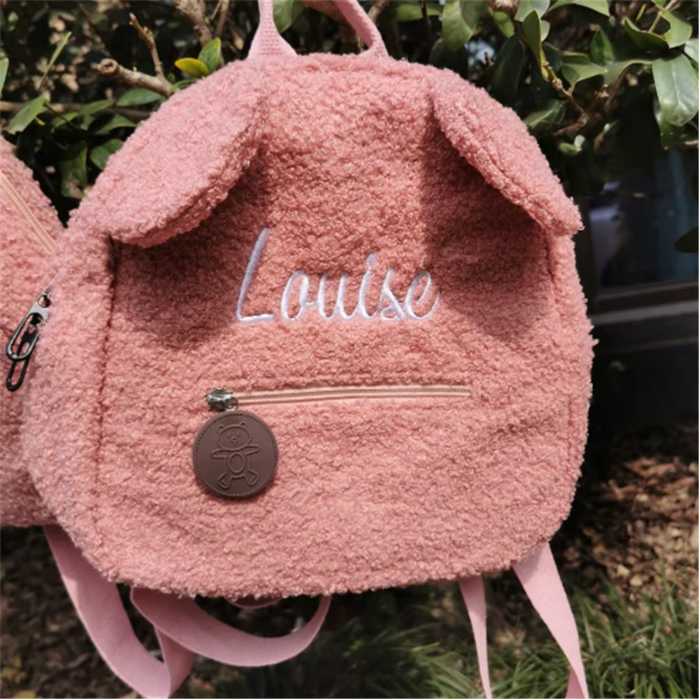 Embroidered Name Teddy Backpack