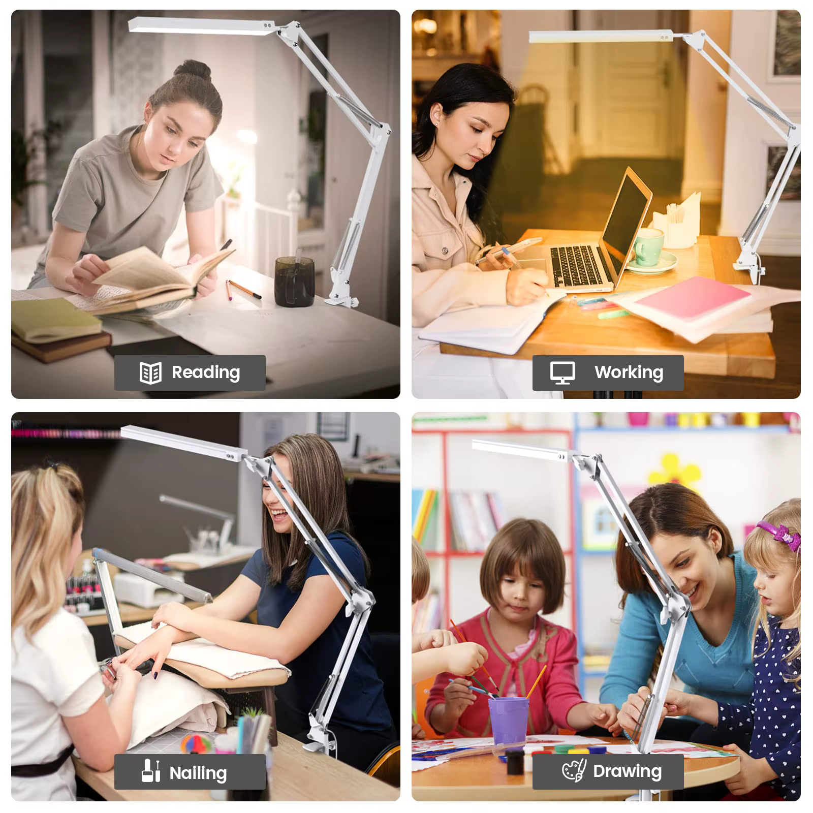Long-Arm Clamp Desk Lamp