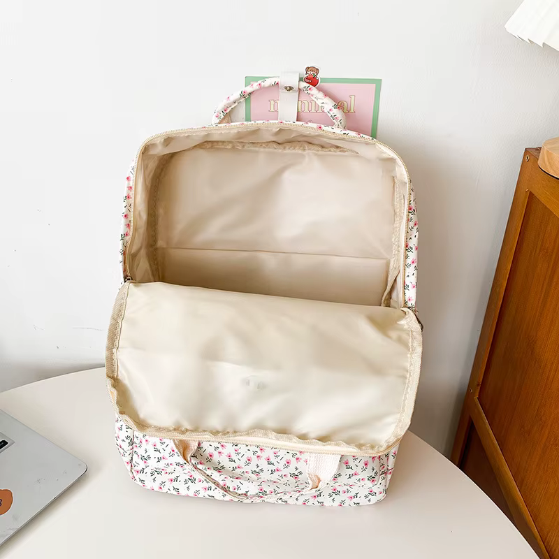 Personalised Floral Quilted Backpack