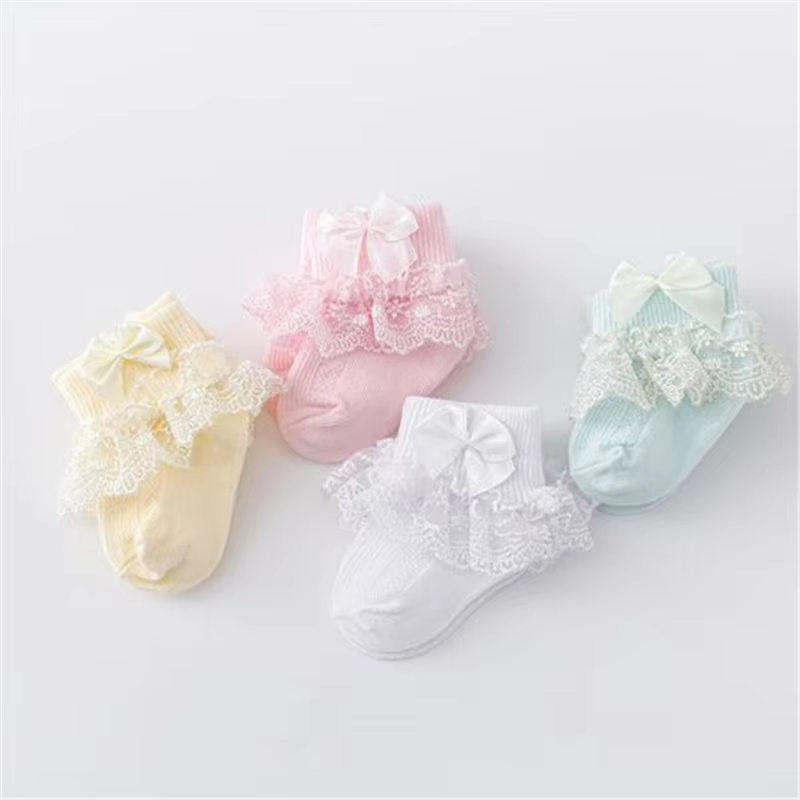 Lace Bow Baby Socks